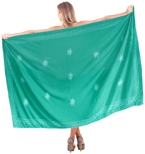 LA LEELA Women's Bikini Wrap Cover up Swimsuit Dress Sarong Solid ONE Size