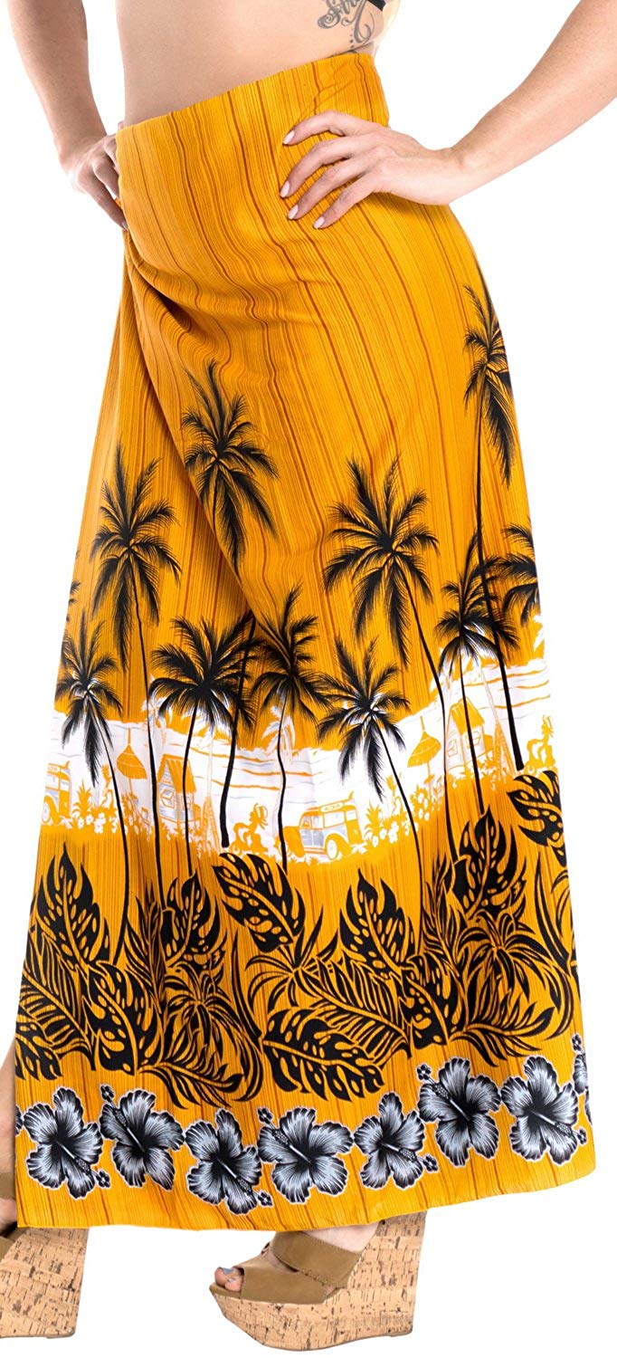 LA LEELA Women Beachwear Sarong Bikini Cover up Wrap Bathing Suit 16 Plus  Size