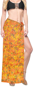 LA LEELA Women's Swimsuit Cover Up Sarong Bikini Swimwear Beach Cover-Ups Wrap Skirt Large Maxi FJ