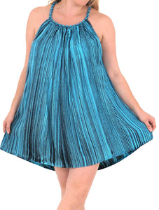 Rayon Tie Dye Women's Beachwear Cover up Bikini Swimwear Caftan Dress Turquoise
