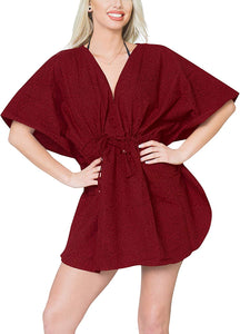 LA LEELA Bikini wear Swimsuit Beach Cardigan Cover-ups Women Dress Digital