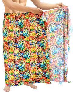 LA LEELA Swimwear Beachwear Bathing Suit Cover ups Mens Sarong Wrap Pareo Printed