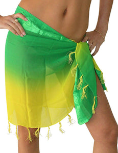 LA LEELA Women Beachwear Mini Sarong Bikini Cover up Wrap Dress Printed