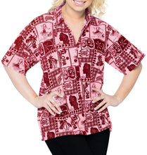 Load image into Gallery viewer, LA LEELA Women&#39;s Summer Beach Button Down Short Sleeve Camp Casual Blouse Turtle