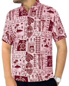 LA LEELA Shirt Casual Button Down Short Sleeve Beach Shirt Men Aloha Pocket 14