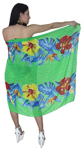 LA LEELA Women Beach Bikini Sarong Cover up Wrap Skirt Dress Printed 22 ONE Size
