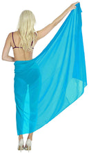 Load image into Gallery viewer, la-leela-womens-beach-cover-up-sarong-swimsuit-cover-up-solid-pareo-sheer-chiffon