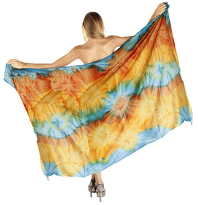 LA LEELA Swimsuit Cover-Up Sarong Beach Wrap Skirt Hawaiian Sarongs for Women Plus Size Short Half Mini I