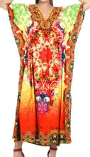 Load image into Gallery viewer, LA LEELA Digital Women&#39;s Kaftan Kimono Nightgown Beachwear Cover up Dress