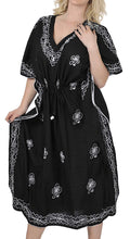 Load image into Gallery viewer, LA LEELA Rayon Solid 2 Women&#39;s Kaftan Kimono Nightgown Dress Beachwear Cover up