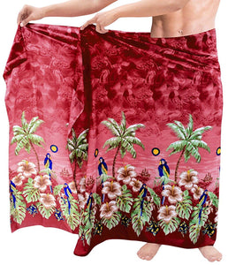 Vintage Casual Aloha Beachwear Wrap Swimwear/Sleepwear Pareo Likre Mens Sarong