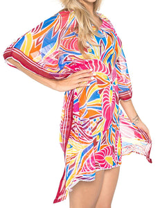 LA LEELA Bikini Swim Beach wear Swimsuit Cover ups Womens Caftan Dress Printed