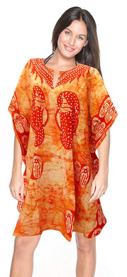 Hand made Batik 100% Cotton Loose Kimono Caftan Dress Beachwear Swimwear Kaftan