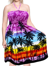 Load image into Gallery viewer, LA LEELA Women Boho Beachwear Summer Relaxed Aloha Party Tube Sun Dress Casual
