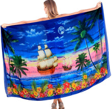 Load image into Gallery viewer, la-leela-womens-bikini-wrap-cover-up-swimsuit-dress-sarong-digital-plus-size