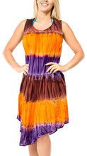 Load image into Gallery viewer, la-leela-womens-summer-casual-sleeveless-loose-swing-t-shirt-beach-sundress-rayon-tie-dye-d