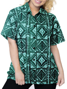 Ladies Hawaiian Shirt Tank Blouses Beach Top Casual Aloha Holiday Button Up