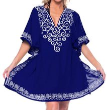 Load image into Gallery viewer, la-leela-swimsuit-beach-wear-embroidery-bikini-cover-up-women-summer-dress
