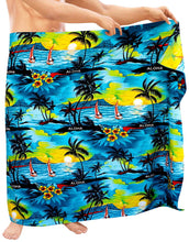 Load image into Gallery viewer, LA LEELA Beach Wear Mens Sarong Pareo Wrap Cover ups Bathing Suit Resort Towel Swimming