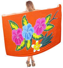 Cargar imagen en el visor de la galería, LA LEELA Swimsuit Cover-Up Sarong Beach Wrap Skirt Hawaiian Sarongs for Women Plus Size Large Maxi EJ