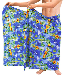 Beach Wear Mens Sarong Pareo Wrap Cover ups Bathing Suit Bamboo Towel Swimwear