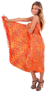 LA LEELA Women's Swimsuit Cover Up Sarong Bikini Swimwear Beach Cover-Ups Wrap Skirt Large Maxi FJ