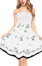 Load image into Gallery viewer, LA LEELA Rayon Solid Tie Dye Maxi Tube Halter Dresses Top White 2054 One Size
