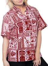 Load image into Gallery viewer, LA LEELA Women&#39;s Summer Beach Button Down Short Sleeve Camp Casual Blouse Turtle