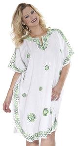 LA LEELA Rayon Solid 01 Women's Kaftan Kimono Nightgown Dress Beachwear Cover up