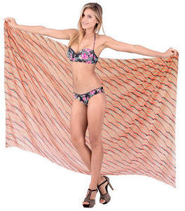 LA LEELA Beachwear Bikini Cover up Bathing Suit Wrap Pareo Women 19 ONE Size