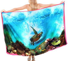 Load image into Gallery viewer, la-leela-womens-bikini-wrap-cover-up-swimsuit-dress-sarong-digital-plus-size