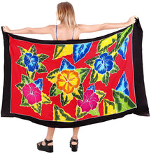 Cargar imagen en el visor de la galería, LA LEELA Swimsuit Cover-Up Sarong Beach Wrap Skirt Hawaiian Sarongs for Women Plus Size Large Maxi EJ