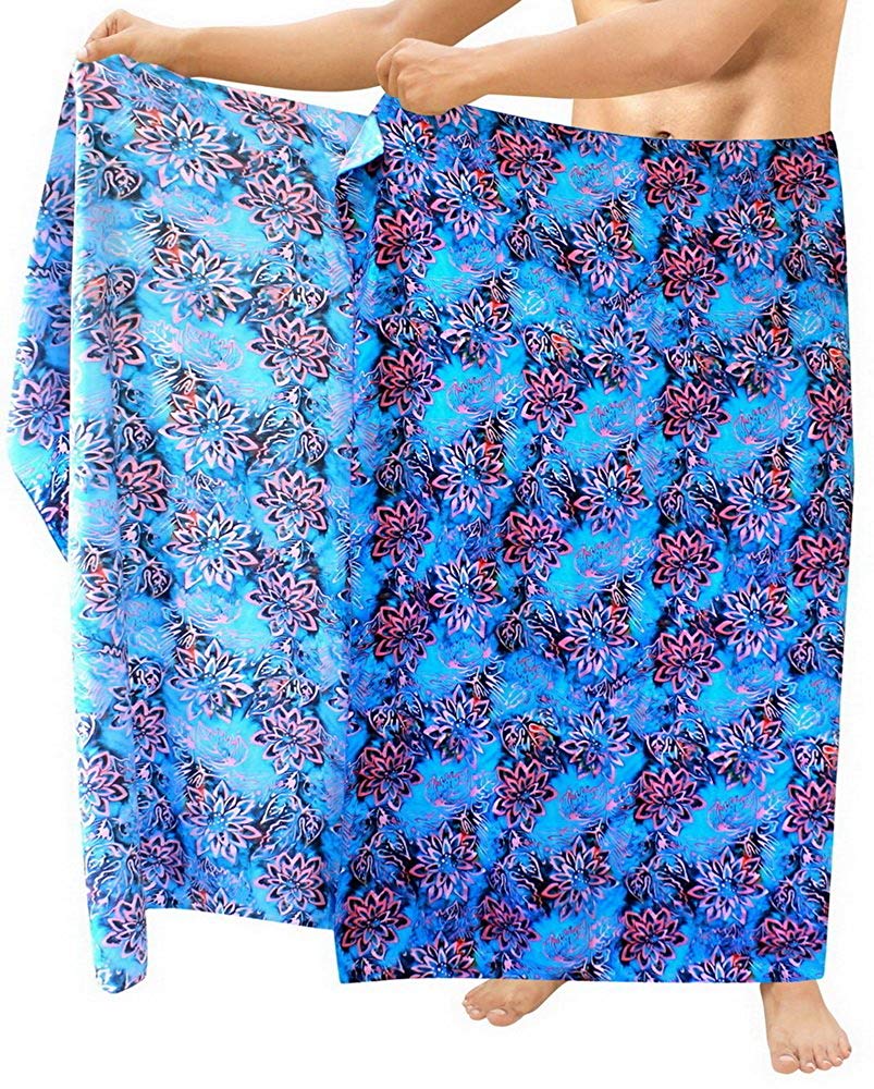 LA LEELA Swimwear Beachwear Bathing Suit Cover ups Mens Sarong Wrap Pareo Printed