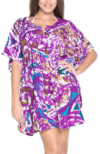 Load image into Gallery viewer, la-leela-soft-fabric-printed-tassel-swim-cover-up-osfm-8-14-m-l-purple_2218