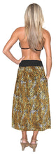 Load image into Gallery viewer, la-leela-soft-printed-long-kimono-swimwear-womens-top-brown-743-one-size