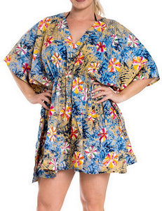 LA LEELA Bikini Swimwear Swimsuit Beach Cover ups Women Summer Dresses Printed