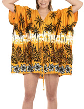 Load image into Gallery viewer, LA LEELA Cover up Beach Bikini Swimwear Swimsuit Kaftan Dress Women Printed