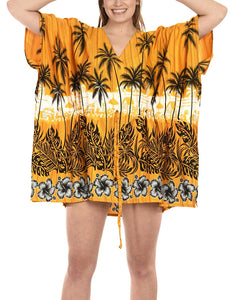 LA LEELA Cover up Beach Bikini Swimwear Swimsuit Kaftan Dress Women Printed