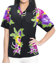 Load image into Gallery viewer, women-shirt-top-hawaiian-beach-blouses-tank-casual-aloha-holiday-button-down