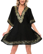 Load image into Gallery viewer, la-leela-swimsuit-beach-wear-embroidery-bikini-cover-up-women-summer-dress