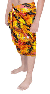 LA LEELA Bathing Suit Swimwear Swimsuit Sarong Wrap Cover ups Plain Beachwear Mens