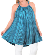 Load image into Gallery viewer, Rayon Tie Dye Women&#39;s Beachwear Loose Fit Casual Caftan Top Turquoise 14 - 18W