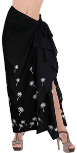 LA LEELA Women Bikini Cover up Wrap Dress Swimwear Sarong Solid ONE Size