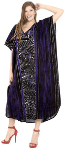 LA LEELA Cotton Batik 08 Women's Kaftan Kimono Summer Beachwear Cover up Dress