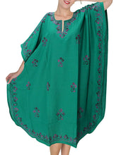 Load image into Gallery viewer, LA LEELA Coverup Beach Bikini wear Swimsuit Kimono Summer Dress Women Embroidery