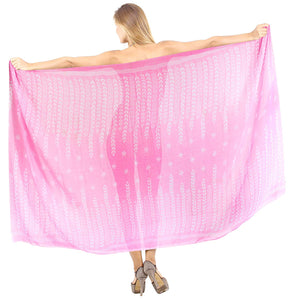 LA LEELA Women Bikini Cover up Wrap Swimwear Sarong Satin_Stripe ONE Size