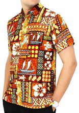 Cargar imagen en el visor de la galería, la-leela-hawaiian-shirt-for-men-short-sleeve-front-pocket-beach-caribbean-grey-grey