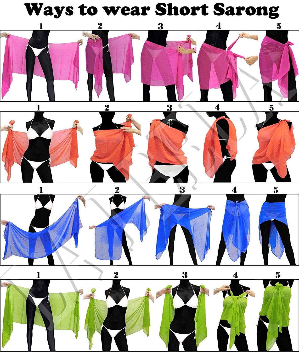 LA LEELA Swimsuit Cover-Up Sarong Beach Wrap Skirt Hawaiian Sarongs for
