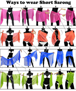 LA LEELA Swimsuit Cover-Up Sarong Beach Wrap Skirt Hawaiian Sarongs for Women Plus Size Short Half Mini G