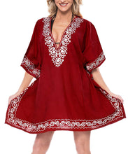 Load image into Gallery viewer, la-leela-swimsuit-beach-wear-embroidery-bikini-cover-up-women-summer-dress
